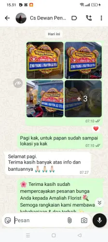 Testimonial Papan Bunga Pernikahan ciracas