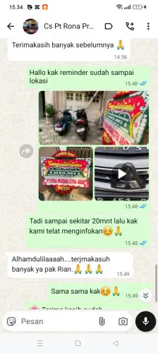Testimonial Papan Bunga ciracas